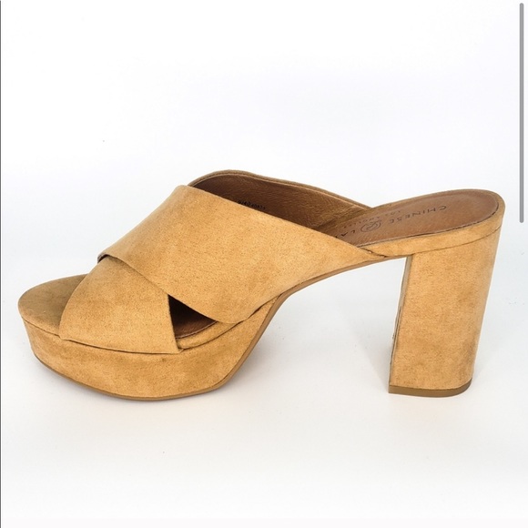 New Chinese Laundry Teagen Camel Suede Platform - Picture 5 of 6